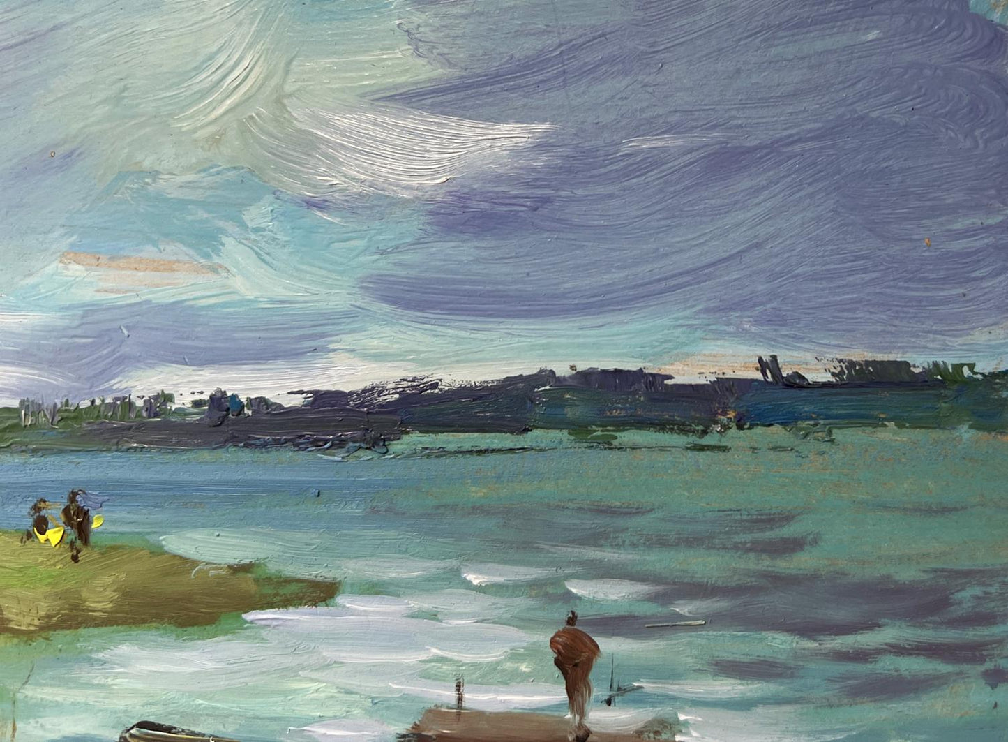 Textured impressionistic oil painting of River Melancholy by Yuriy Suprunchuk