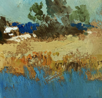 Impasto oil painting Walking near the forest pond by Yuriy Suprunchuk