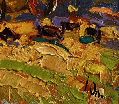 Vibrant impressionist oil painting In the Autumn Forest by Oleksiy Ivanyuk