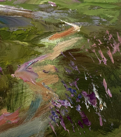 Abstract oil painting The village was covered by clouds by Yuriy Suprunchuk