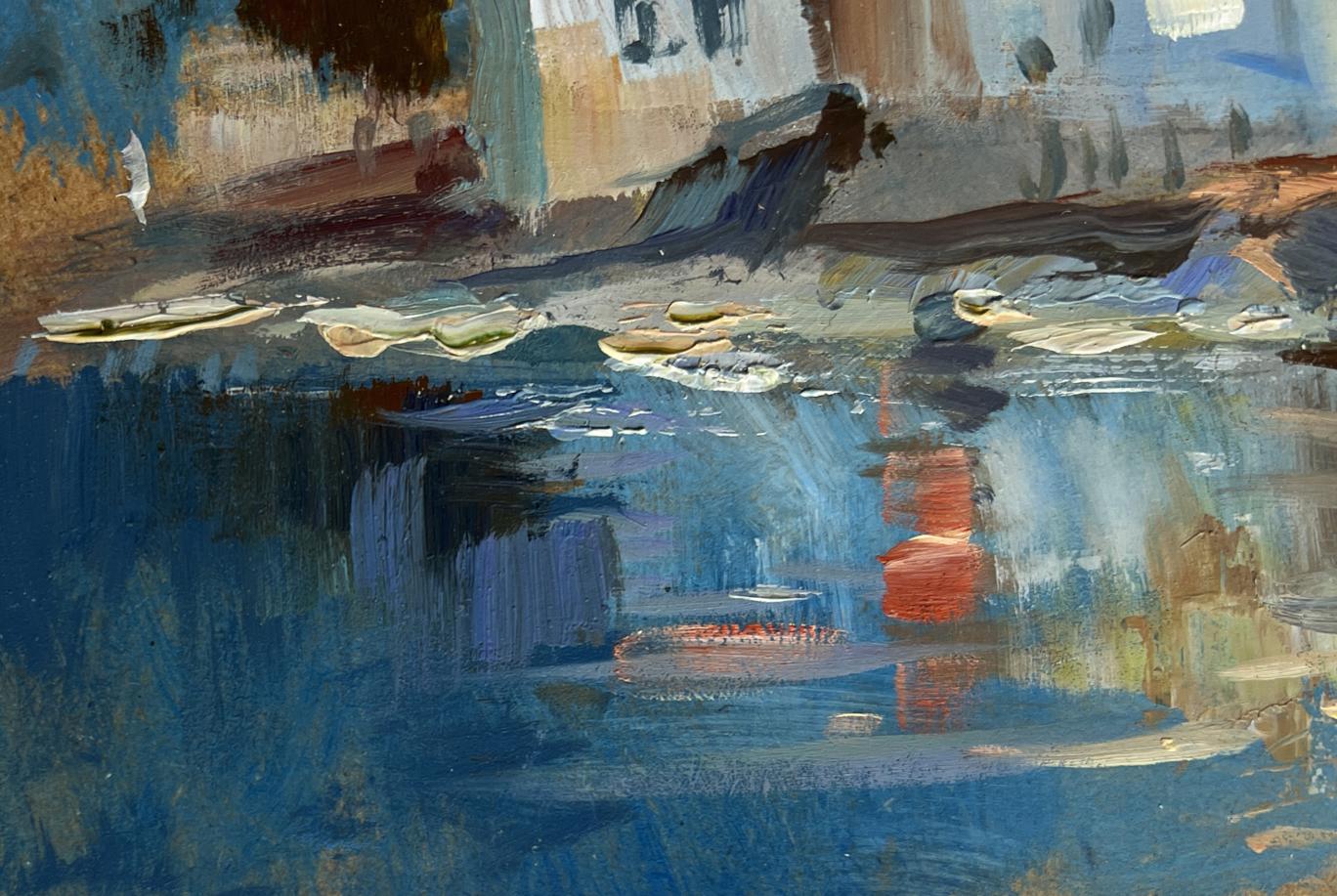 Oil painting Coastal Peace by Yuriy Suprunchuk, abstract water reflection