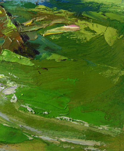 Quiet village on a green hill oil painting by Yuriy Suprunchuk