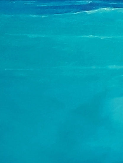 Oil painting The Silence of the Seabed by Vasily Korkishko, translucent blue surface