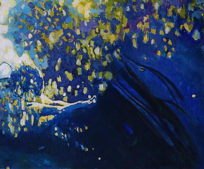 Acrylic painting Lone swimmer Anatoly Varvarov
