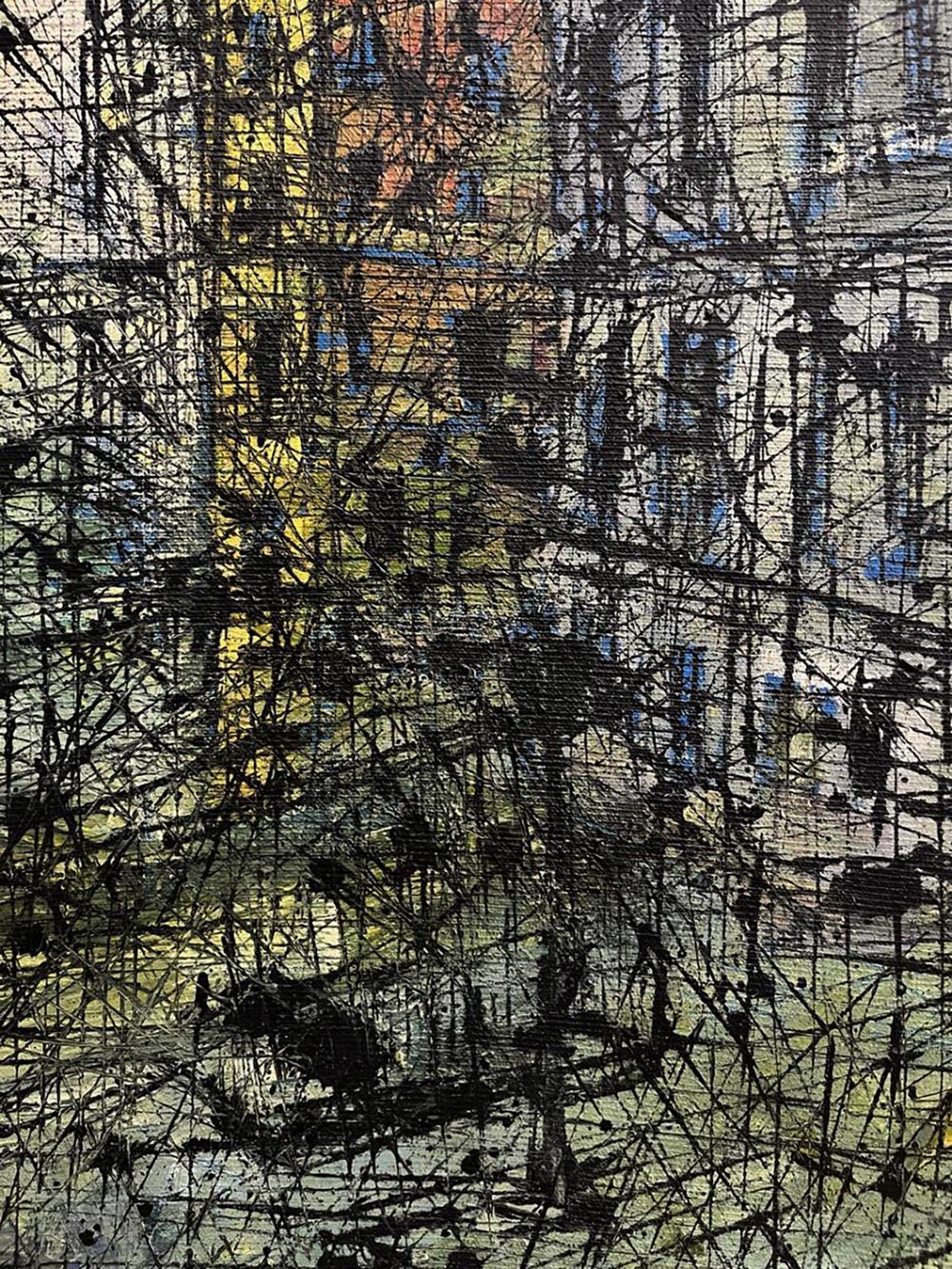 Abstract expressionist oil painting Graphic of the Cities by Serhiy Kovalev
