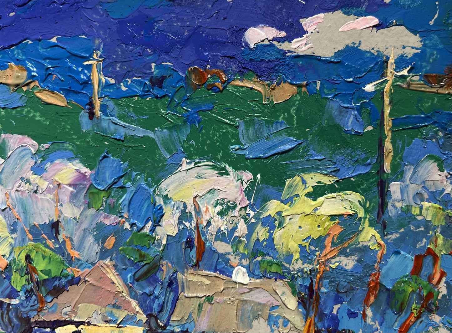 Vibrant Spring Morning oil painting by Oleksiy Ivanyuk, impressionist landscape
