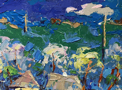 Vibrant Spring Morning oil painting by Oleksiy Ivanyuk, impressionist landscape