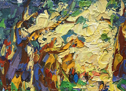Vibrant impressionist oil painting Walking in the old park by Oleksiy Ivanyuk