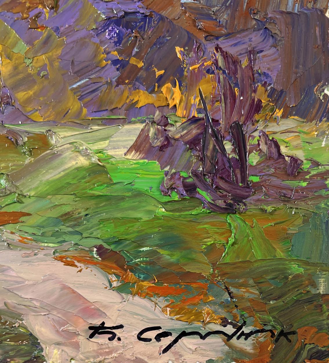 Vibrant impressionist oil painting Mushroom season by Boris Serdyuk