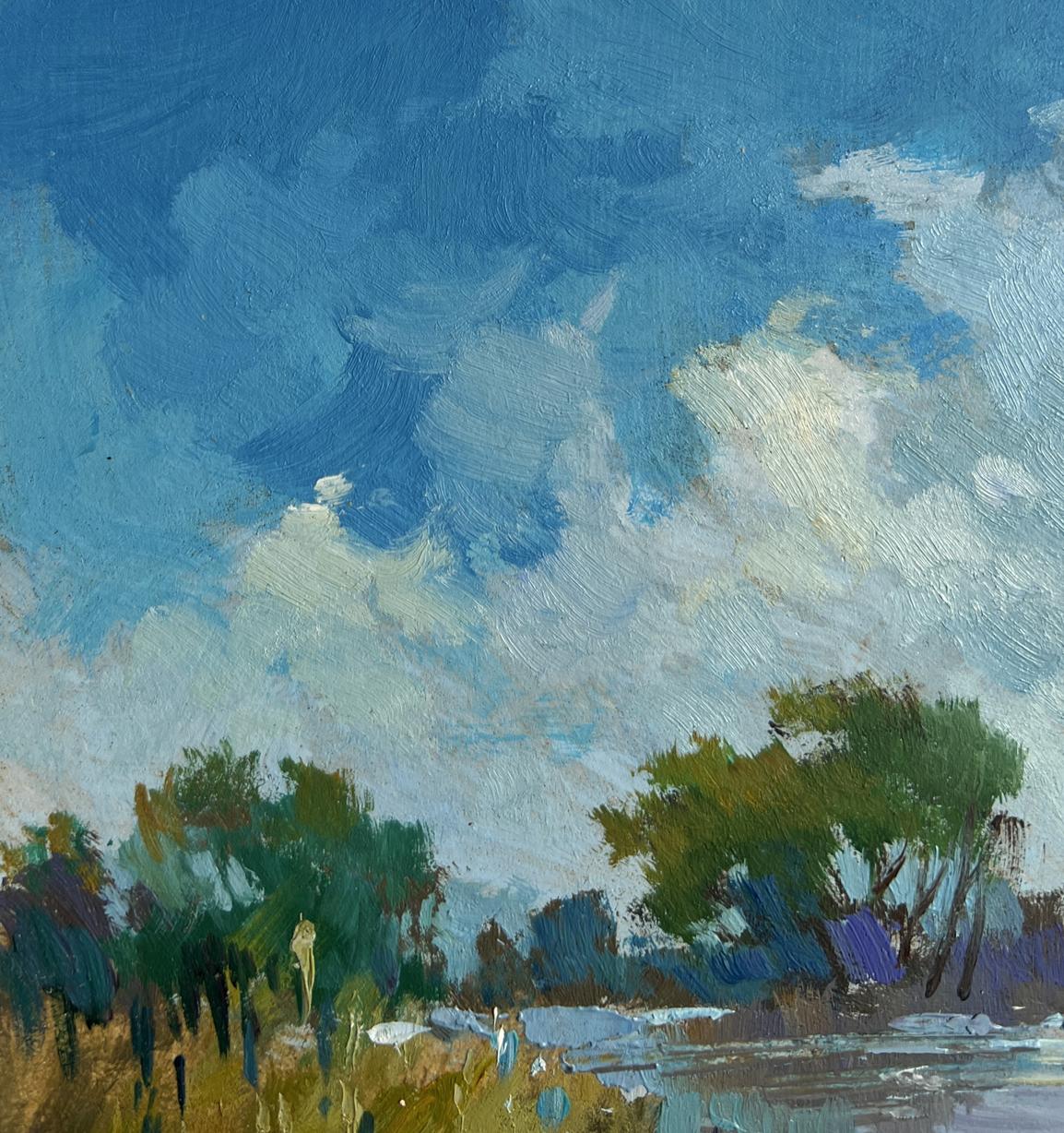 Vibrant impressionist oil painting After a hard day in nature by Yuriy Suprunchuk