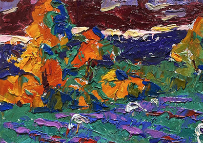 Vibrant Crimson Evening in the Field oil painting by Oleksiy Ivanyuk