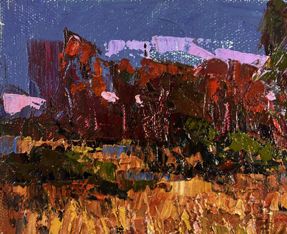 Vibrant impressionist oil painting A walk in the evening silence by Oksana Ivanyuk