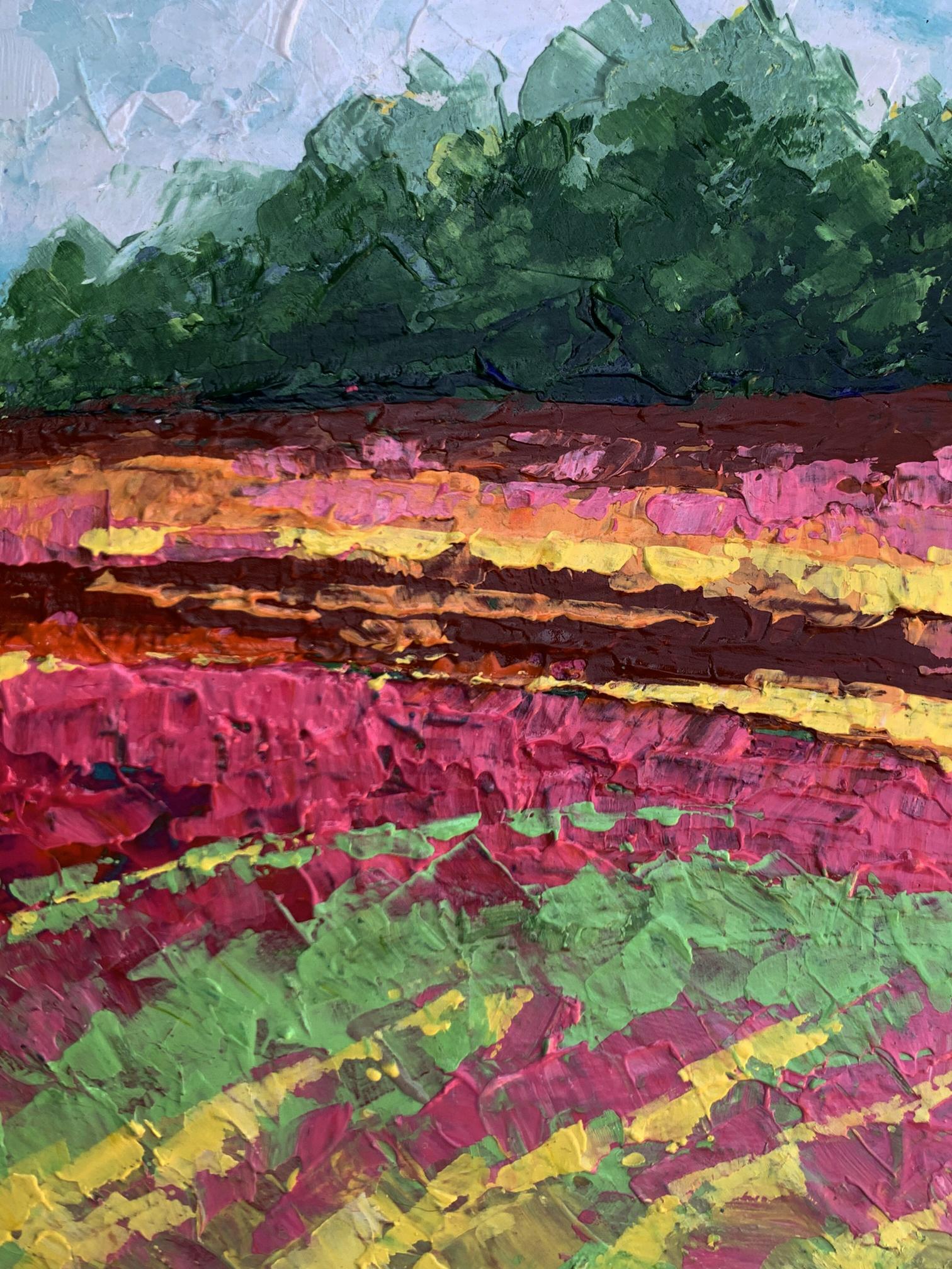 Vibrant impressionist oil painting of colorful field by V. Zadorozhnya