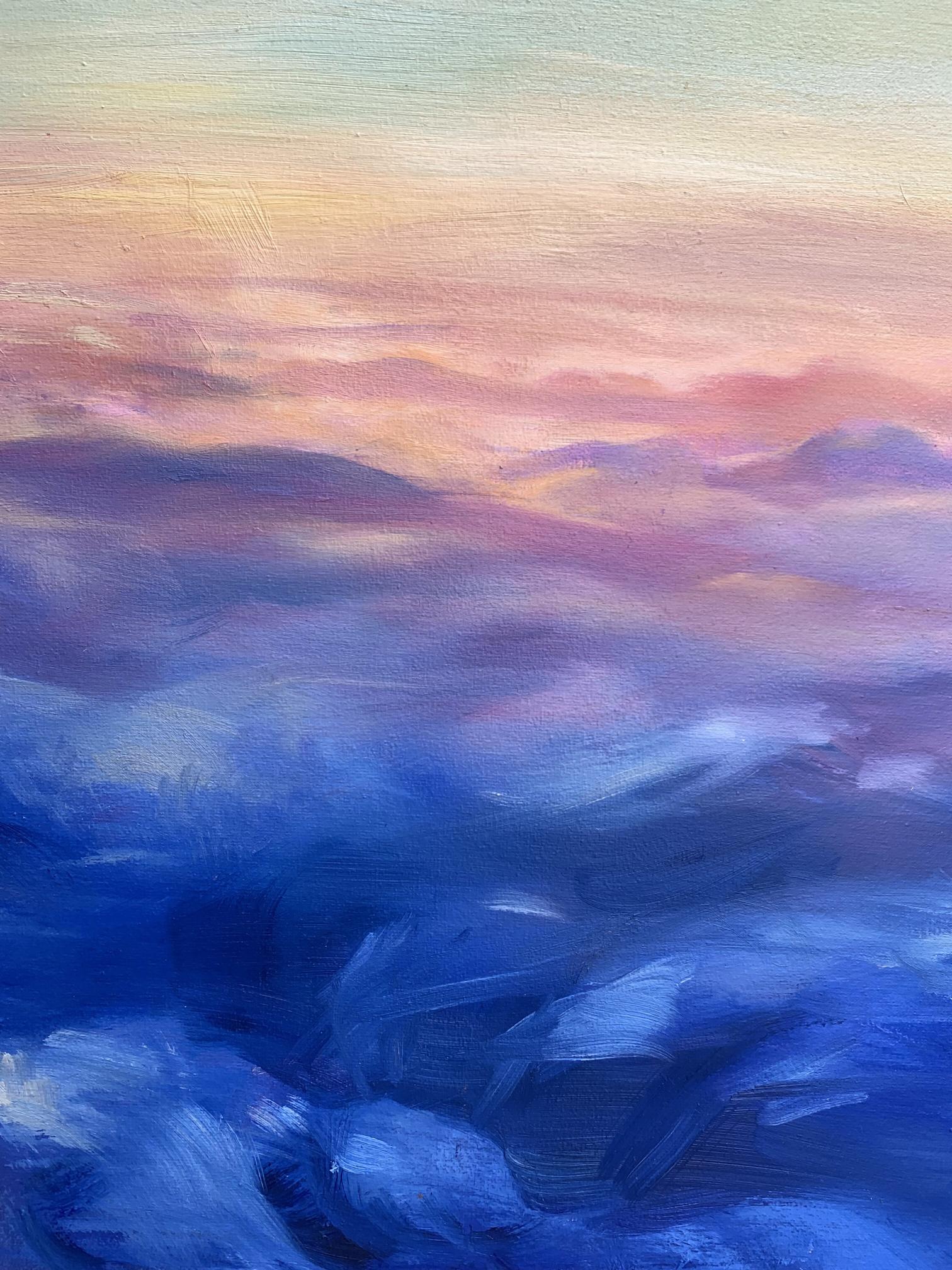 Oil painting Soaring in the Clouds by Tatyana Derdey dreamy sky gradient