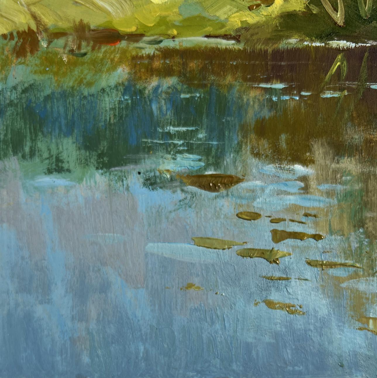 Oil painting of quiet ferryman in village by Yuriy Suprunchuk