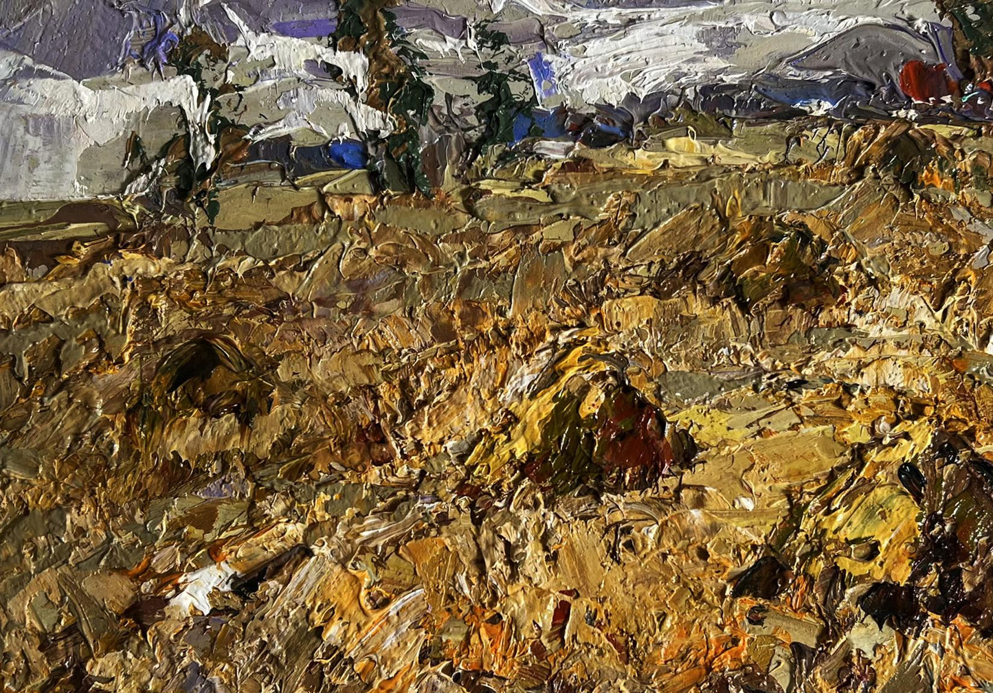 Oleksiy Ivanyuk oil painting After working in the field impasto landscape