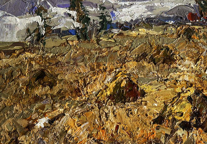 Oleksiy Ivanyuk oil painting After working in the field impasto landscape