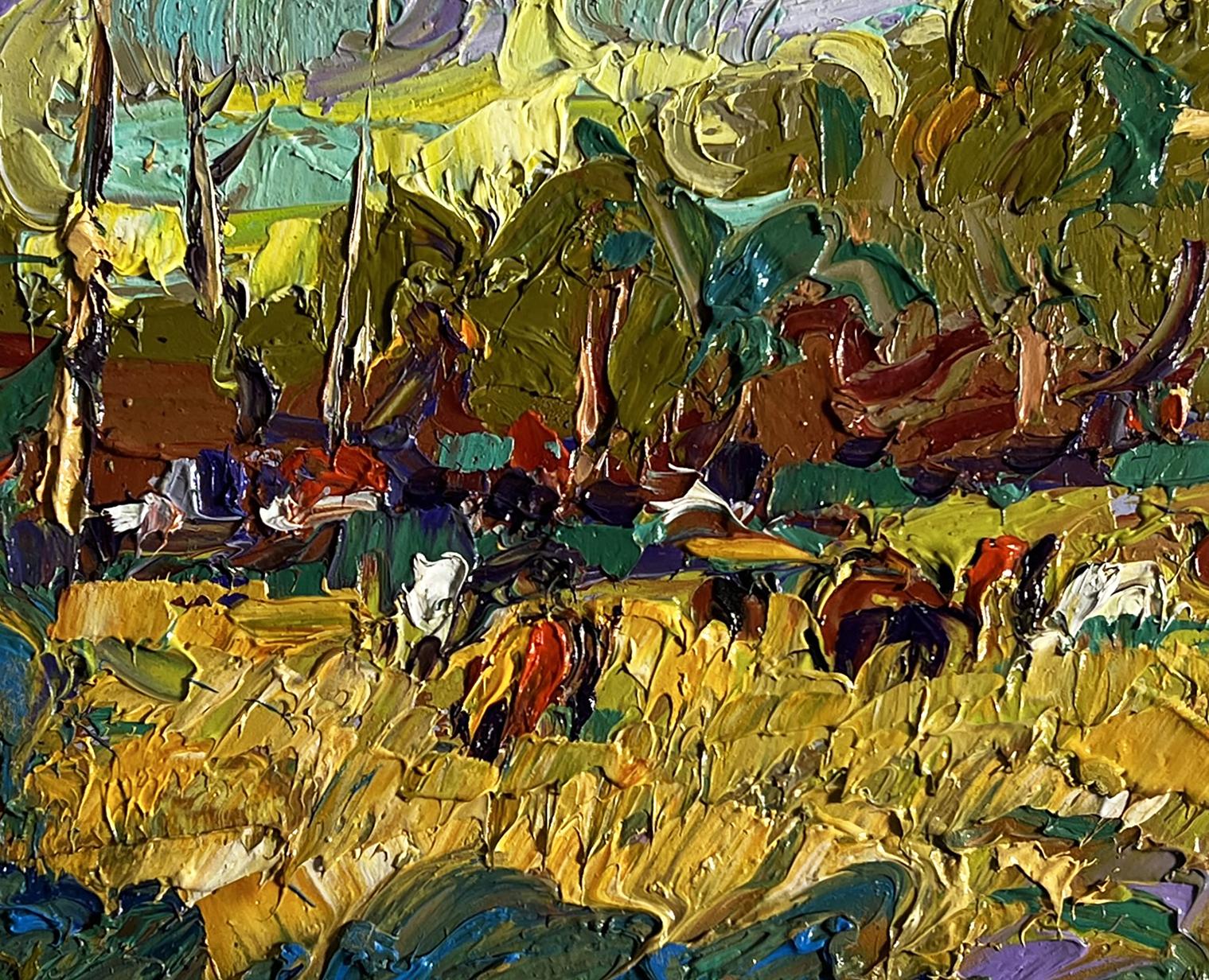 Vibrant impressionist oil painting For a walk in the field by Oleksiy Ivanyuk