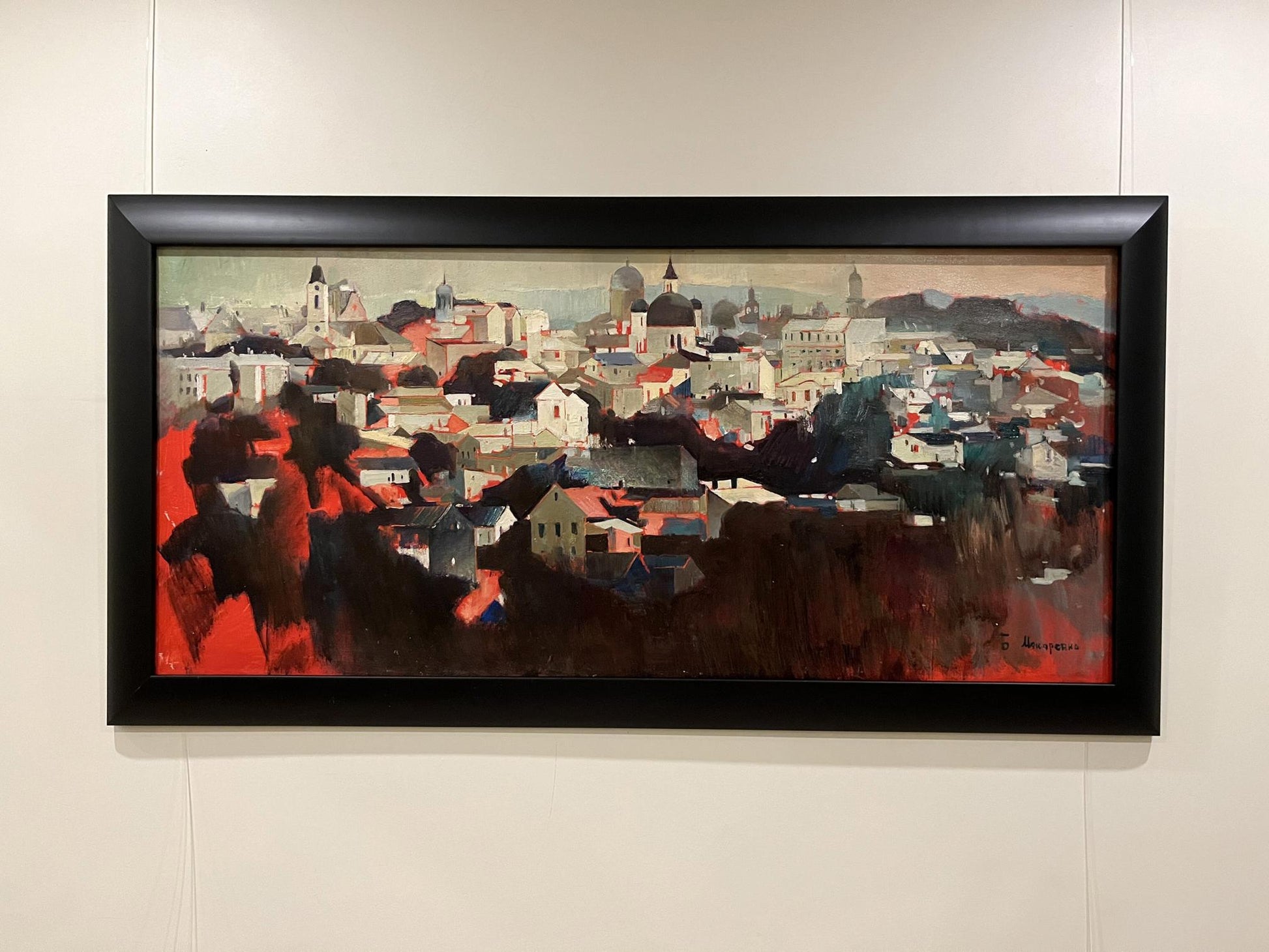 Oil painting Panorama of Chernivtsi Bohdan Makarenko abstract cityscape