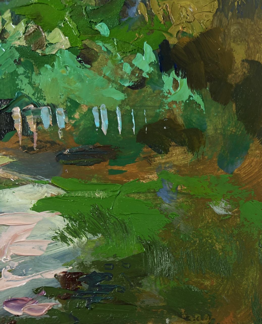 Vibrant impressionist oil painting Path to the village by Yuriy Suprunchuk