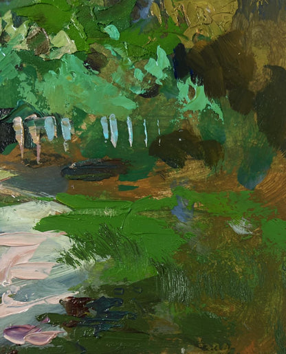Vibrant impressionist oil painting Path to the village by Yuriy Suprunchuk