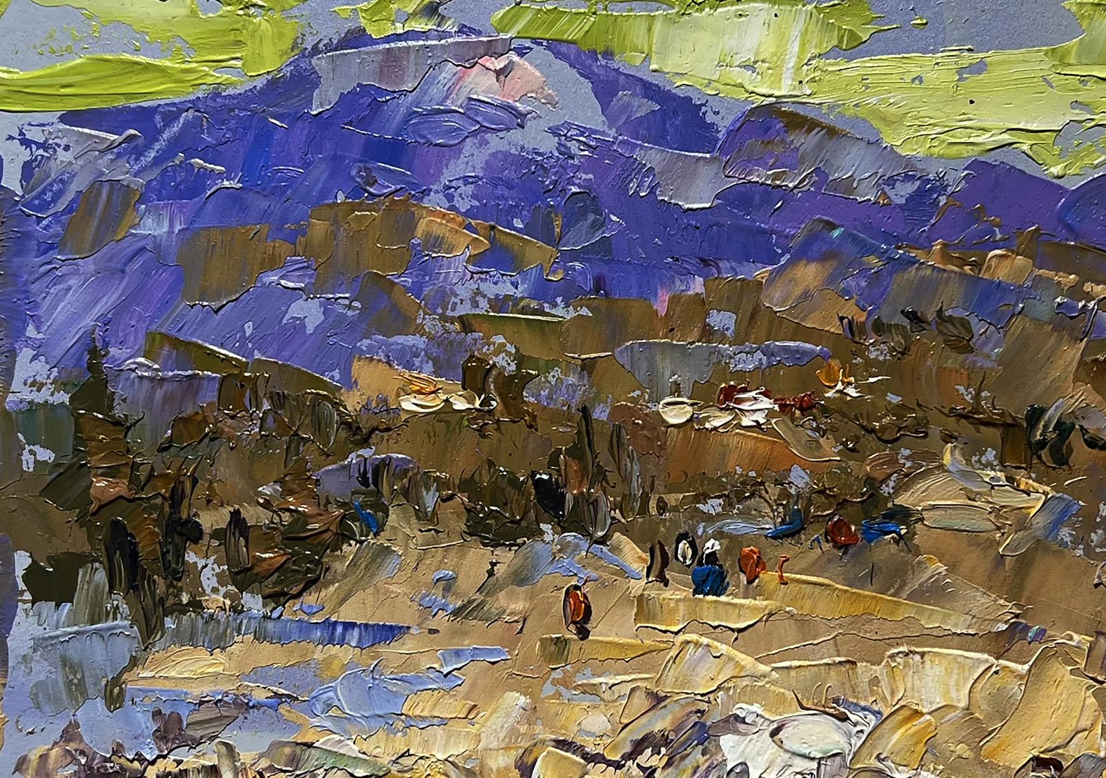 Oil painting The bank of a mountain river by Oleksiy Ivanyuk, impressionistic landscape