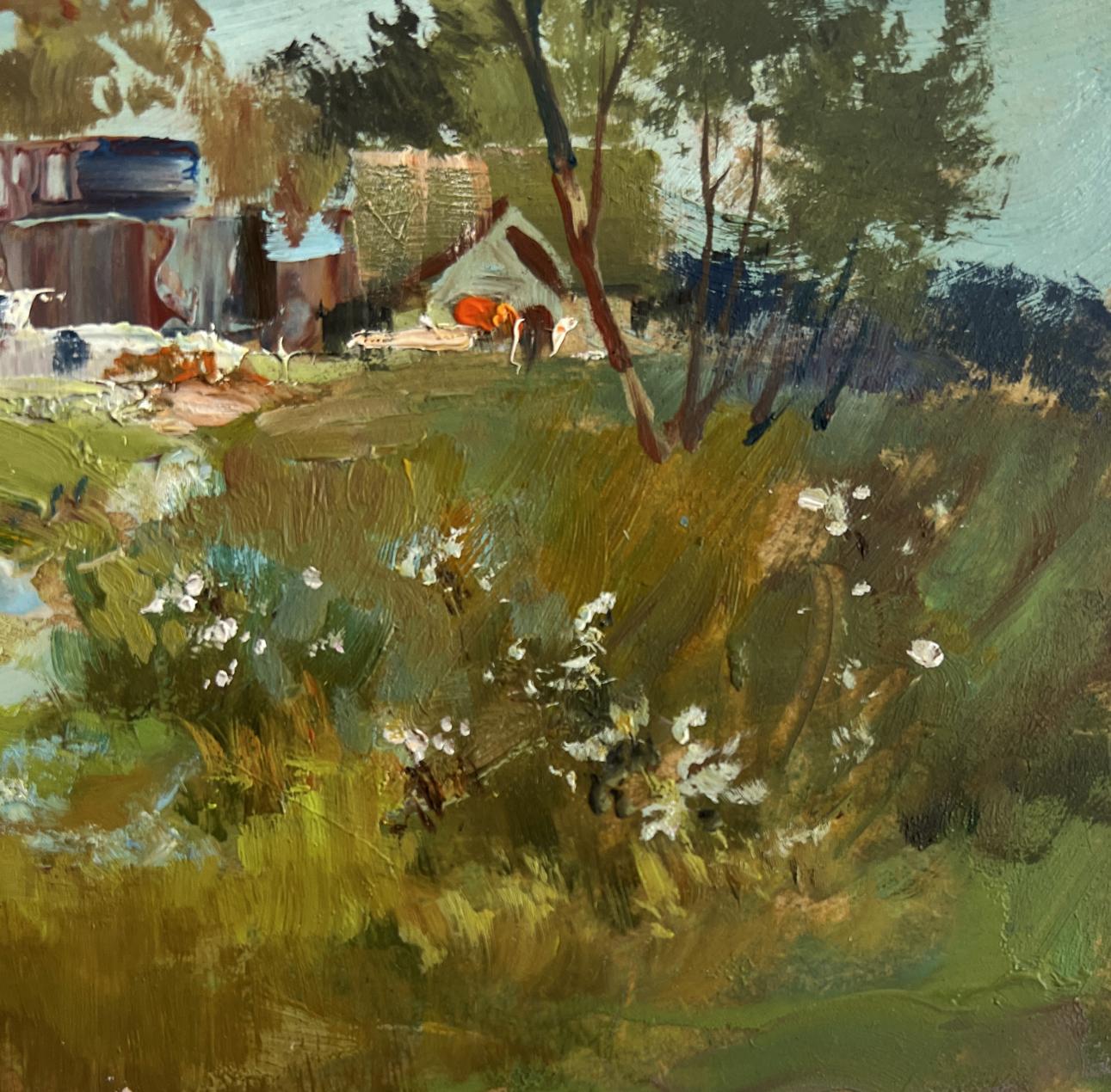 Oil painting Countryside tranquility in summer by Yuriy Suprunchuk