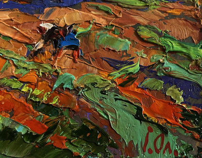 Oil painting Sunny day in the garden by Oleksiy Ivanyuk impasto art