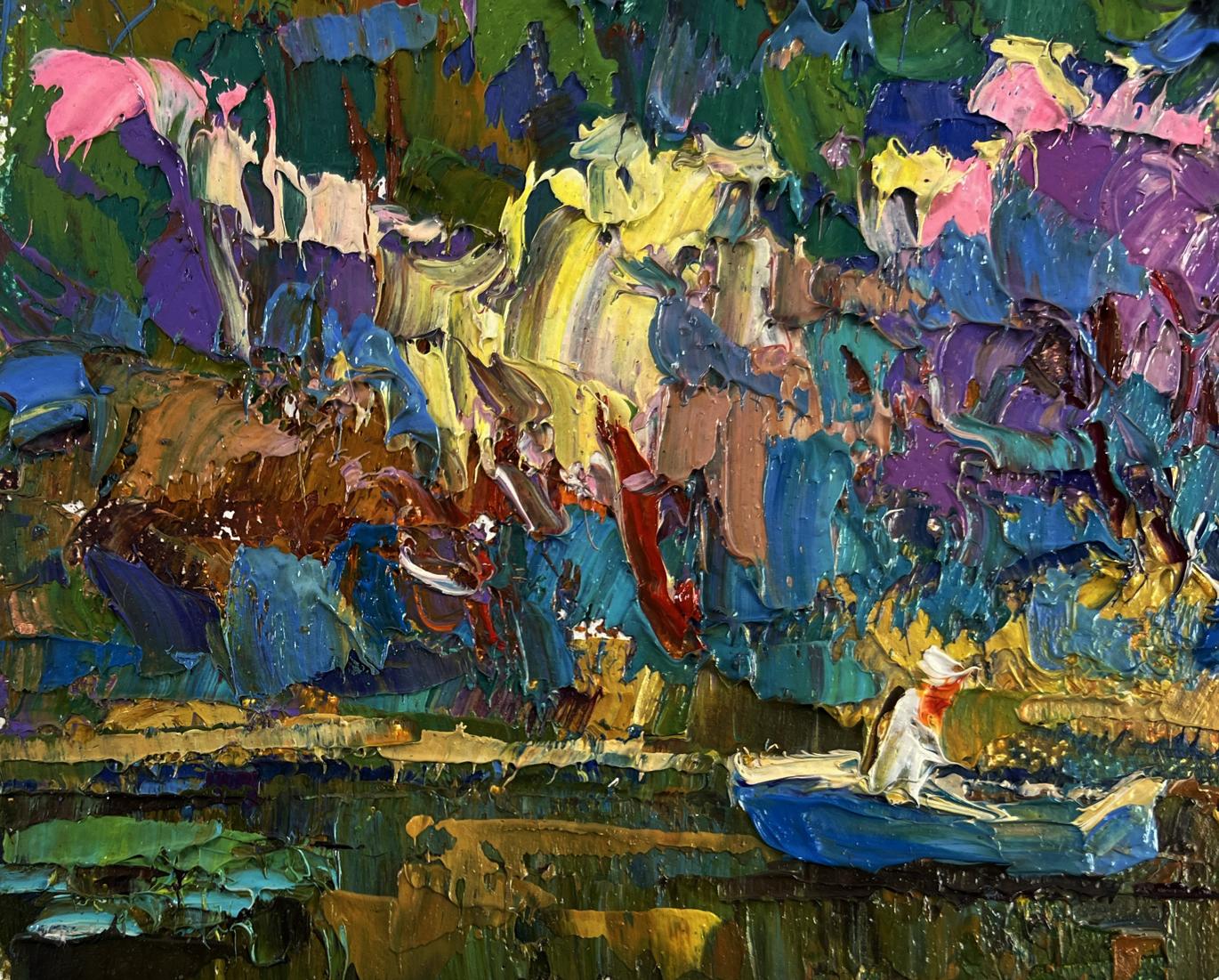 Vibrant impressionist oil painting Melody through the rural silence by Oksana Ivanyuk