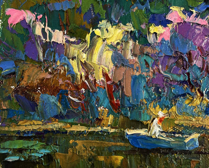 Vibrant impressionist oil painting Melody through the rural silence by Oksana Ivanyuk