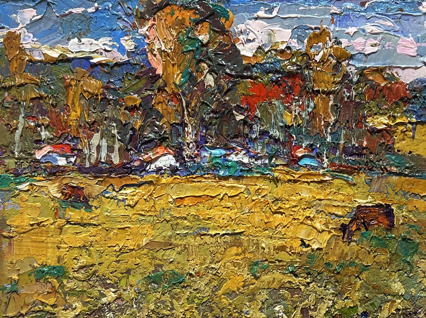 Oil painting On the yellow autumn meadows by Oksana Ivanyuk