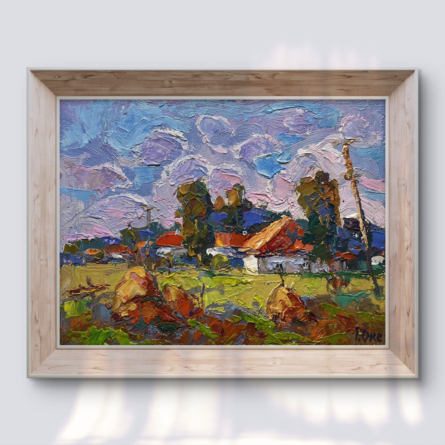 Oil painting Quiet village street by Oksana Ivanyuk rustic countryside scene