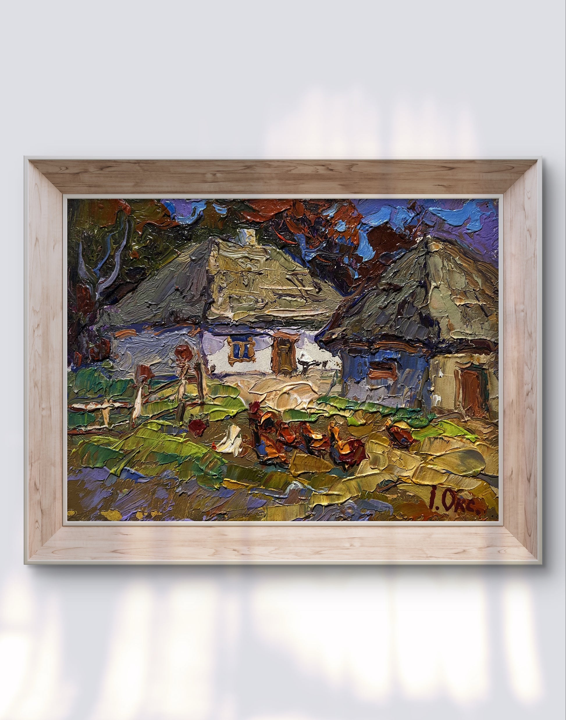 Oil painting Chickens in the yard by Oksana Ivanyuk village scene