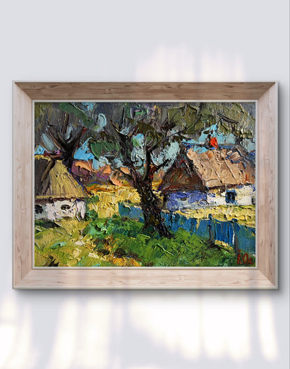 Oil painting Country summer morning by Oleksiy Ivanyuk village scene