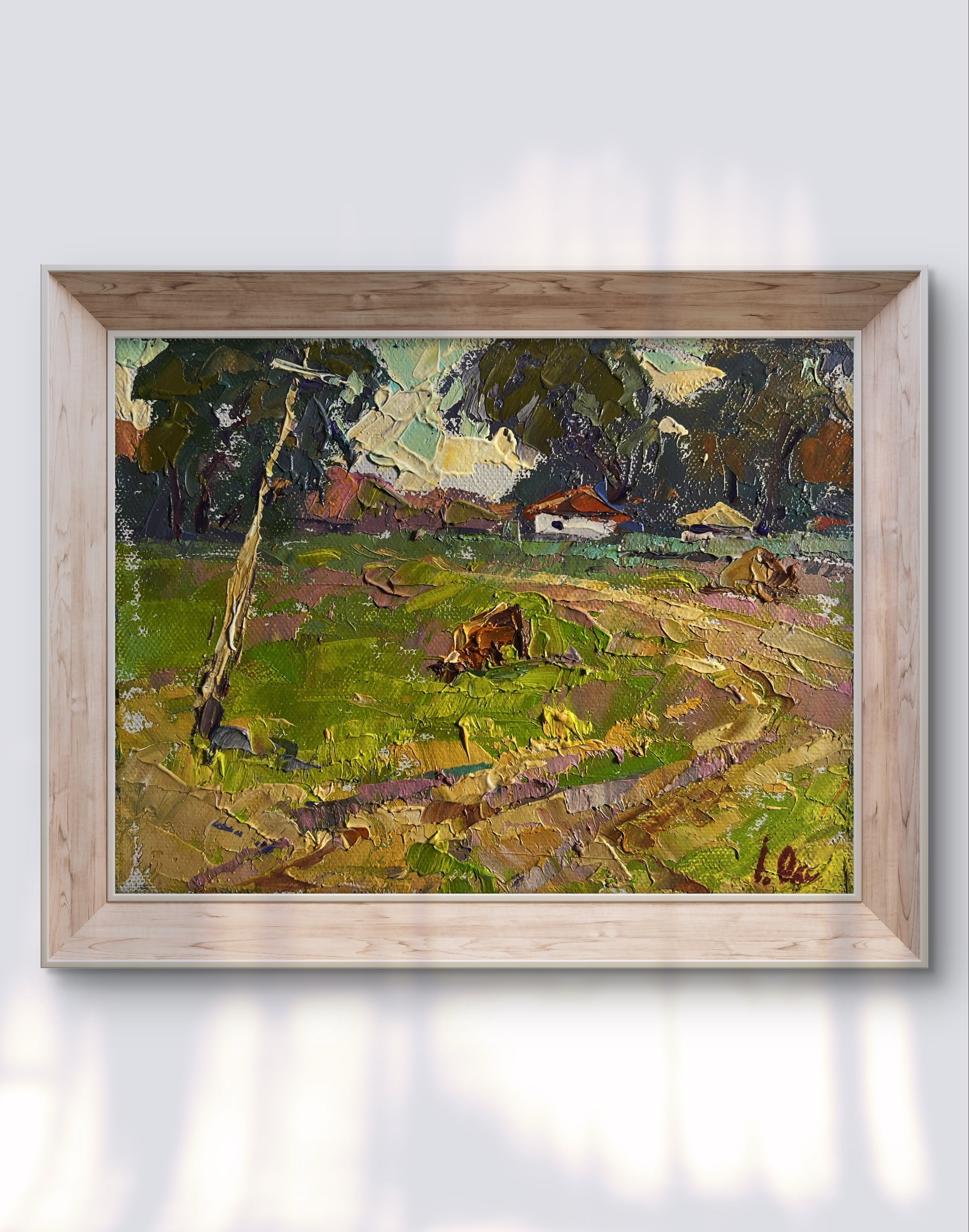 Rustic oil painting The road leading to the village by Oksana Ivanyuk