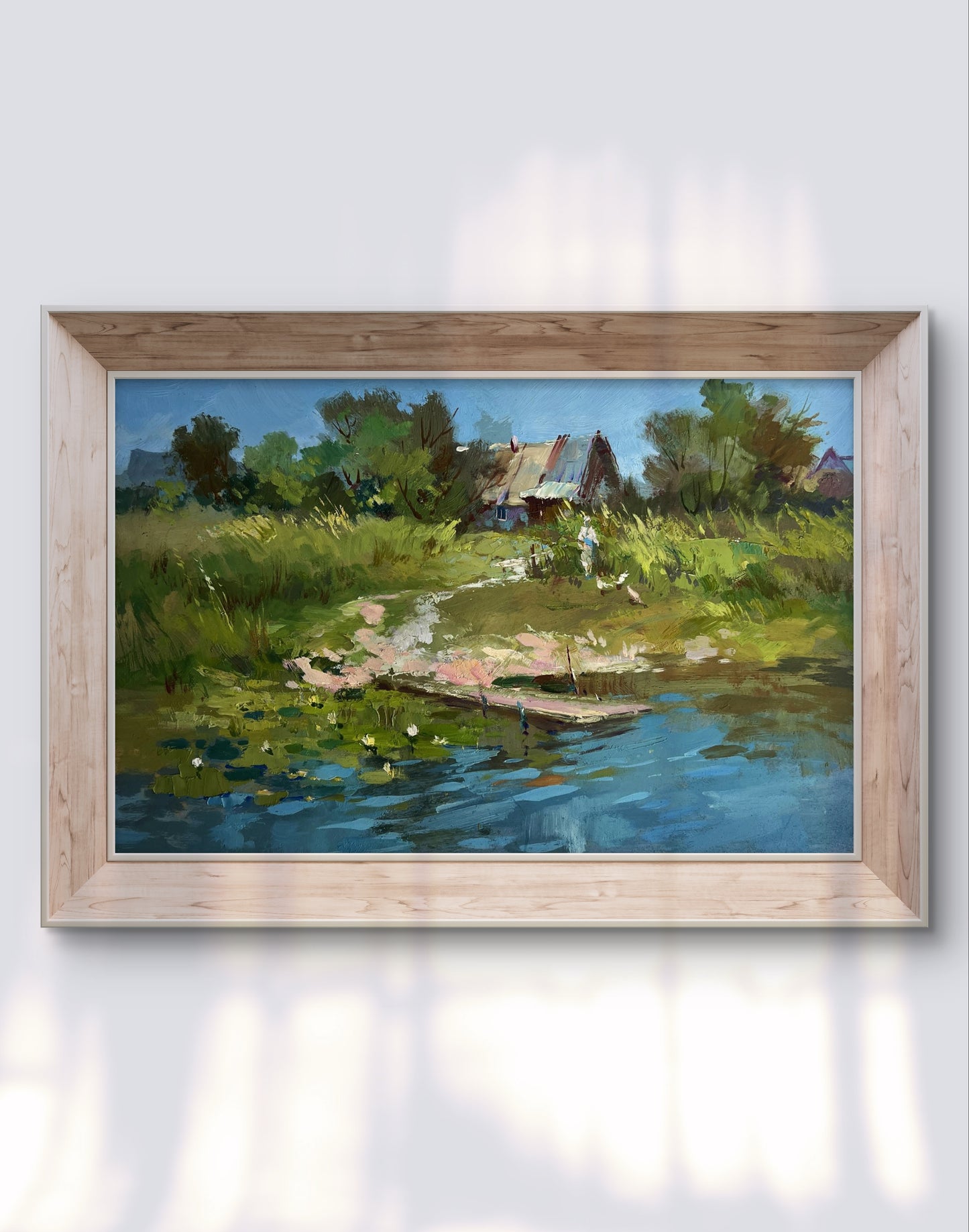 Oil painting The road to the river by Yuriy Suprunchuk rustic countryside scene