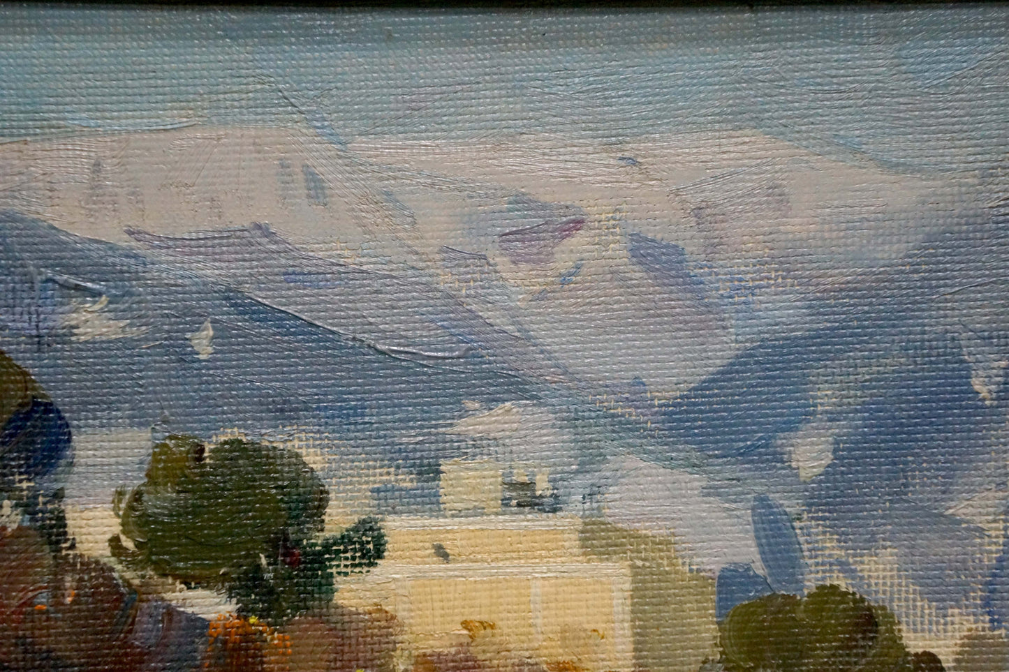 Oil painting of snow-capped mountains by Strelov Arkady Efimovich