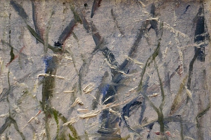 Oil painting Flowers by Chernyaev Anatoly Grigoryevich with abstract textured grays blues greens