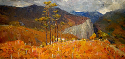 Autumnal landscape oil painting by Bakaev Sergey Ivanovich