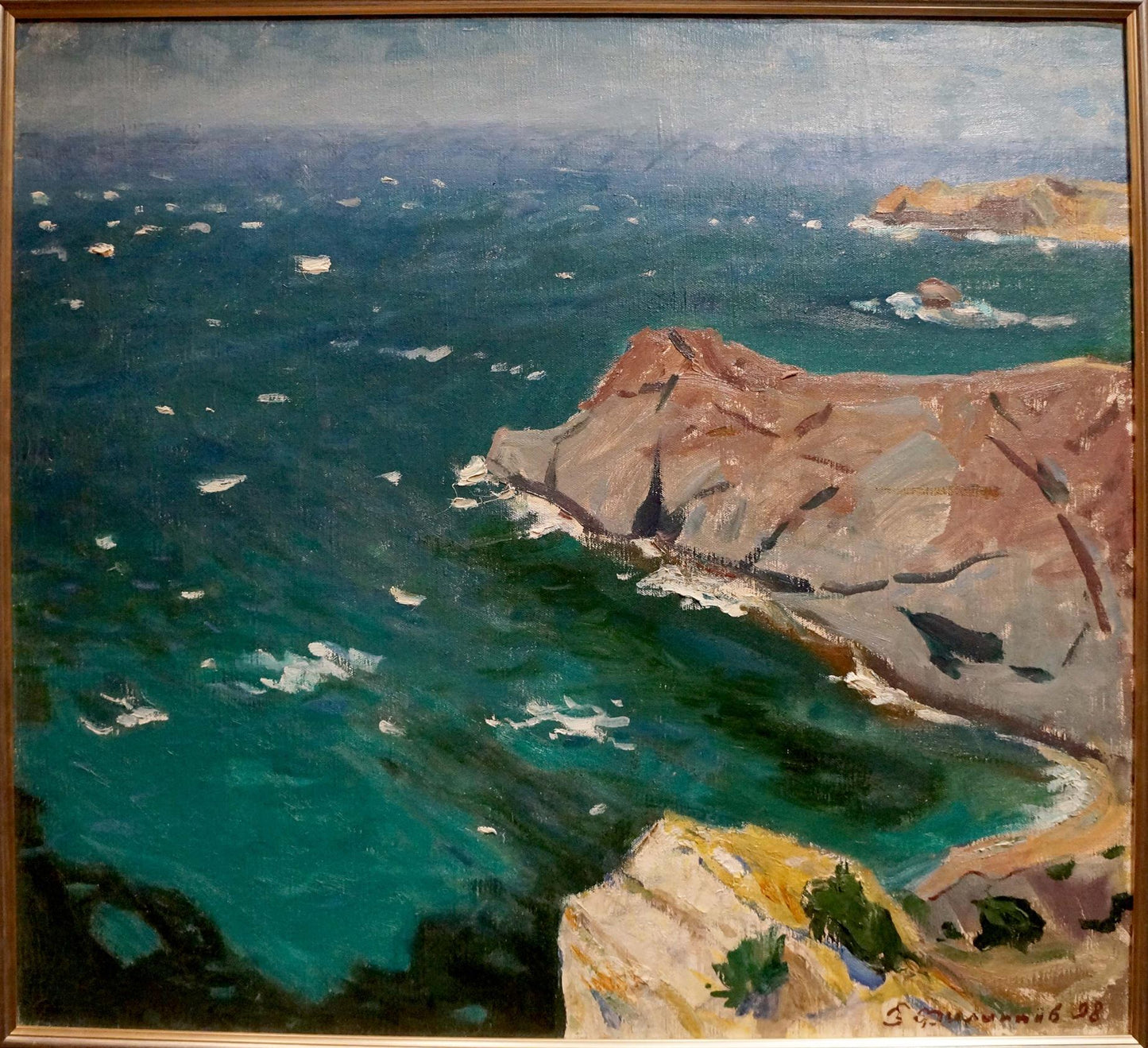 Oil painting Seascape Filippov Z.I. rugged coastal landscape