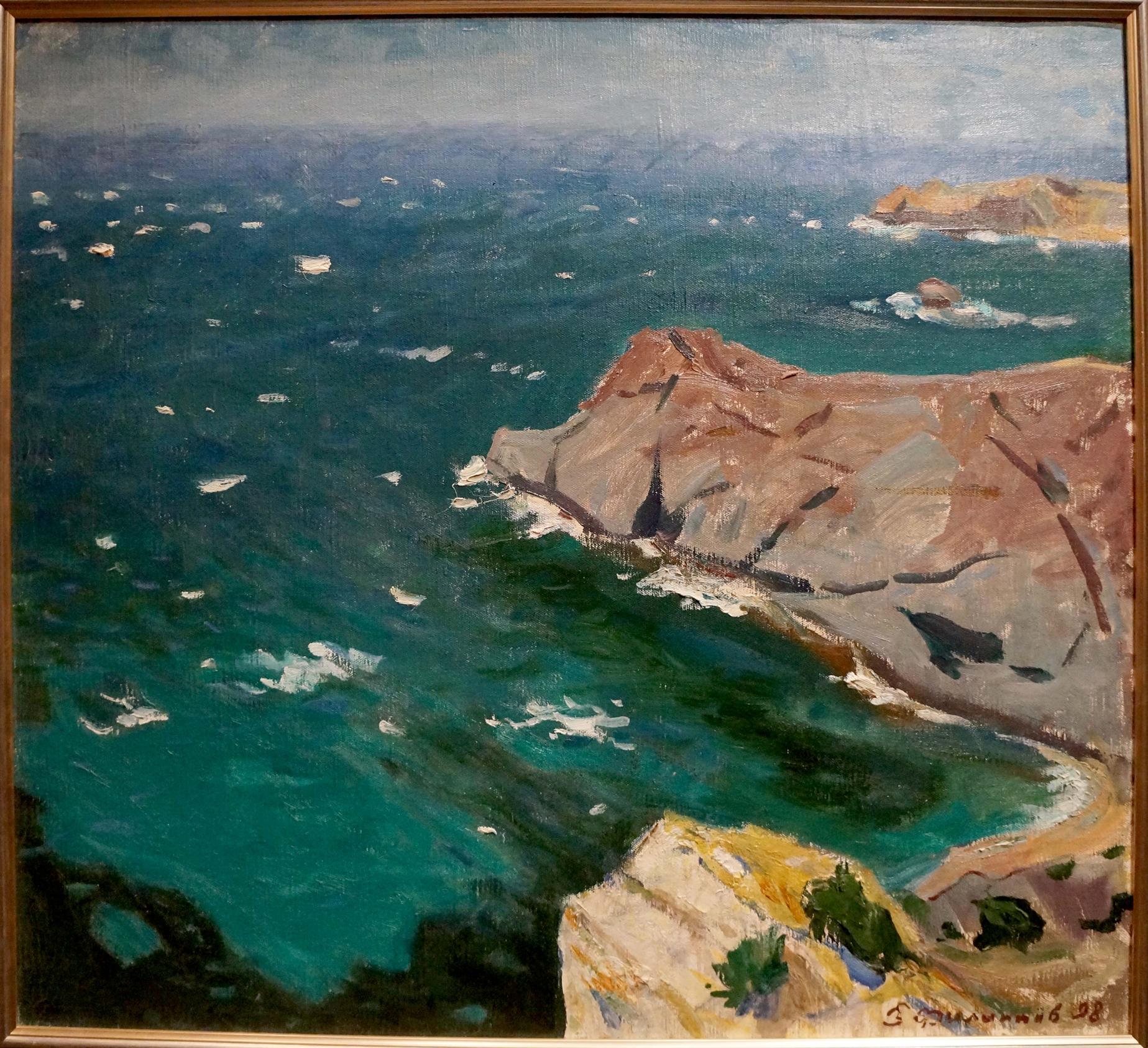 Oil painting Seascape Filippov Z.I. rugged coastal landscape