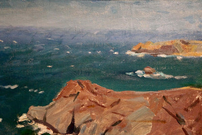 Oil painting Seascape Filippov Z. I. textured coastal landscape