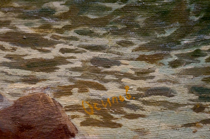 Oil painting Sea shore Osipov A. N. with earthy textured brushstrokes