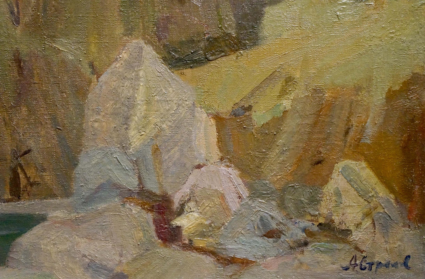 Textured impressionistic oil painting Morning in Castropol by Strelov Arkady Efimovich