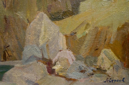 Textured impressionistic oil painting Morning in Castropol by Strelov Arkady Efimovich