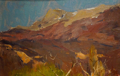 Textured oil painting of autumn mountain landscape by Stolyarenko Petr Kuzmich