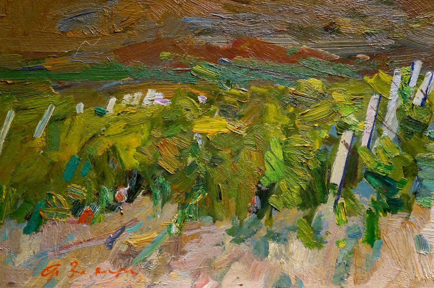 Vibrant impressionist oil painting In the Vineyards by Zakharov Fedor Zakharovich