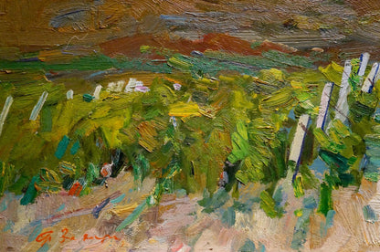 Vibrant impressionist oil painting In the Vineyards by Zakharov Fedor Zakharovich