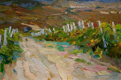 Oil painting In the vineyards by Zakharov Fedor Zakharovich textured path scene
