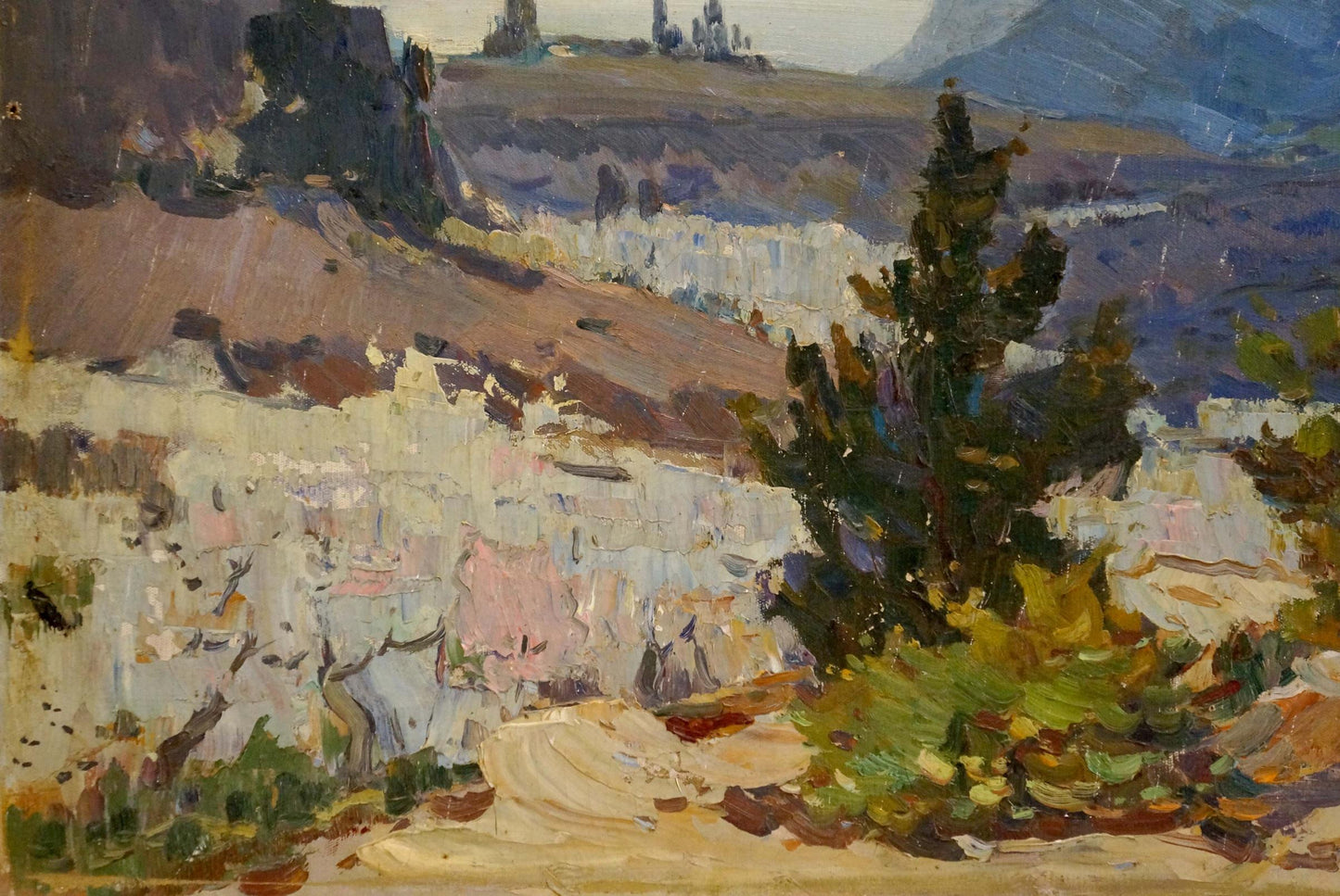 Oil painting Landscape Yarovoy by Stepan Kalinovich, rugged scene